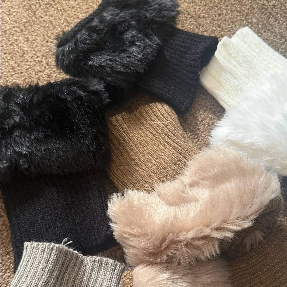 Faux Fur Knit Boot Cuffs Set - Picture 7 of 8